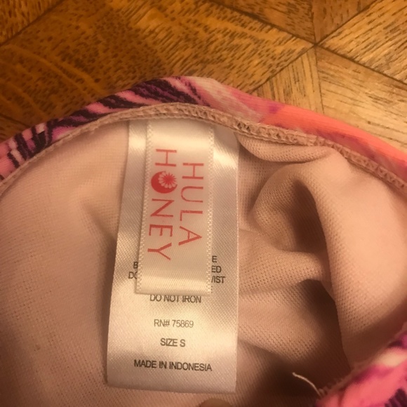 Hula Honey High Wasted Bikini Bottoms Pink, Coral, Teal, Multicolored - Picture 4 of 4